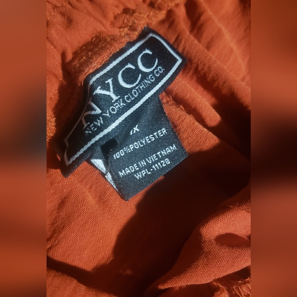 1X Sunset Flame Orange Cargo Pants polyester summer plus size long Draws - Picture 5 of 6